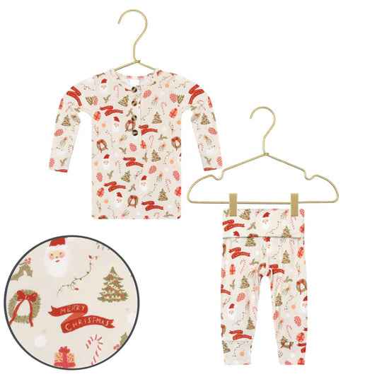 Lou Lou and Company Top and Bottom Set - Mistletoe