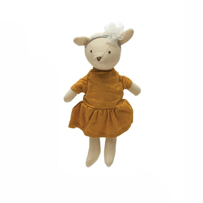 Creative Co-op Cotton Linen Mini Animal Doll