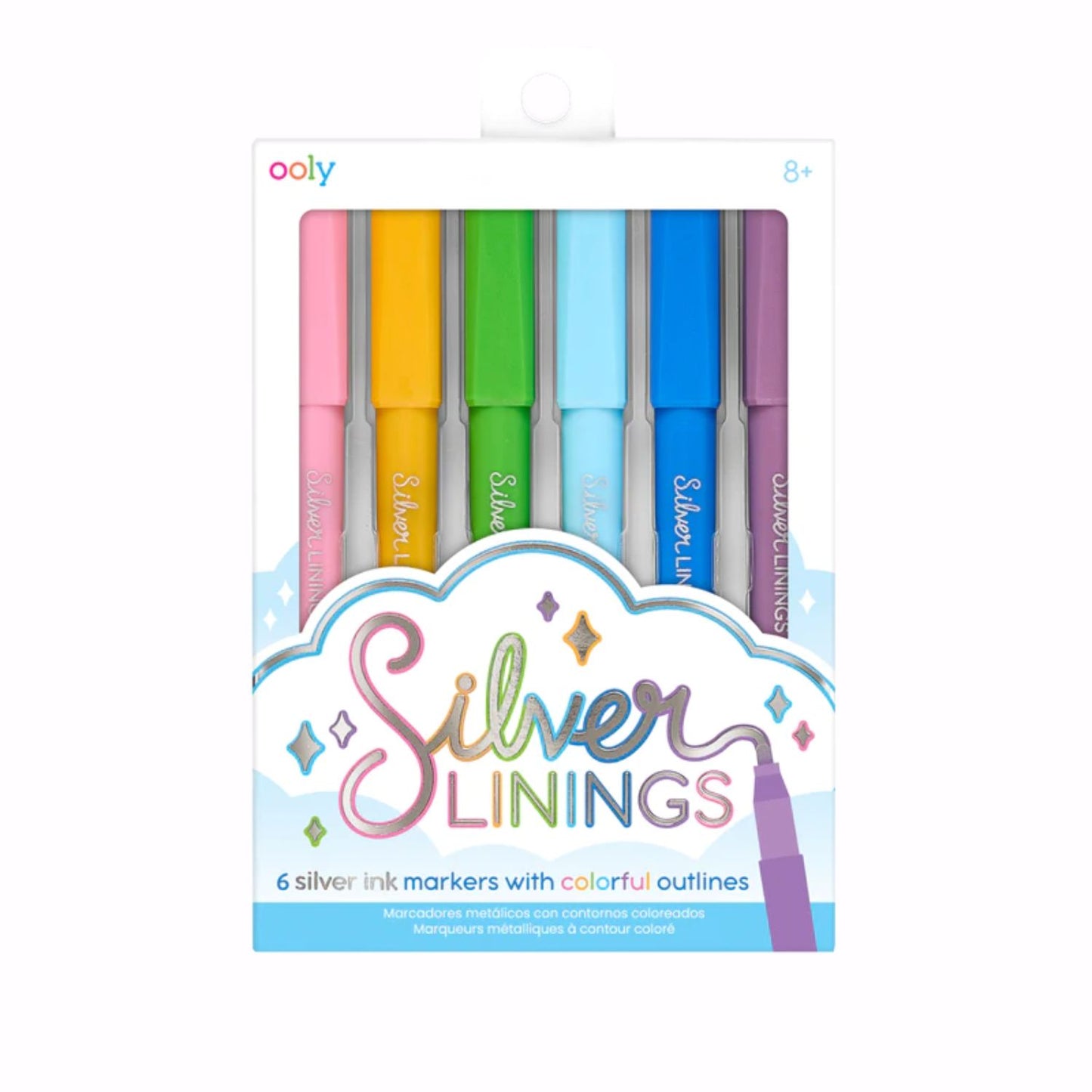 OOLY Silver Linings Outline Markers - Set of 6