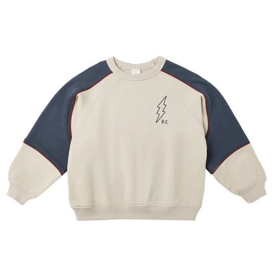 Rylee and Cru Paneled Sweatshirt - Stone