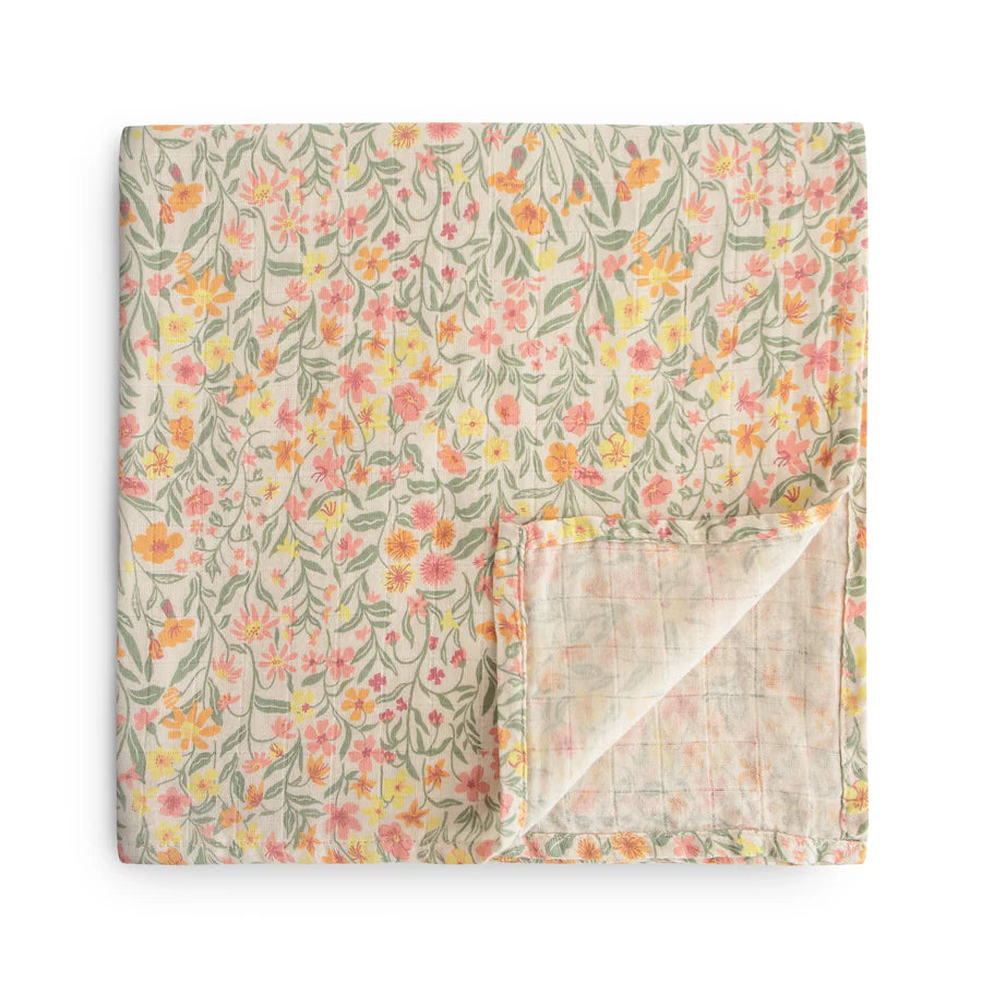 Mushie Muslin Swaddles - Pastel Blooms