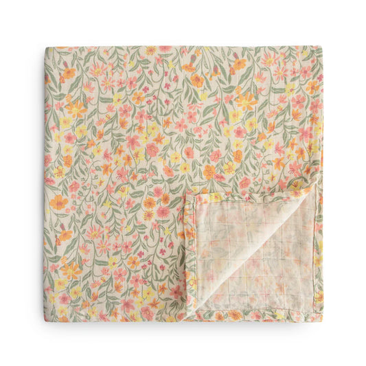 Mushie Muslin Swaddles - Pastel Blooms
