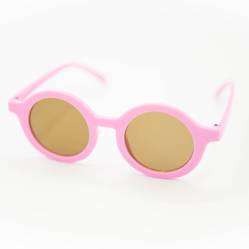 The Baby Cubby Kids' Round Retro Sunglasses - Hot Pink with Brown Lenses
