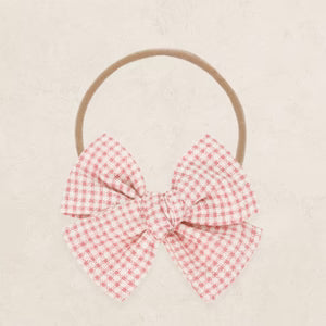 Lou Lou and Company Adventure Bow Headband - Rose Gingham