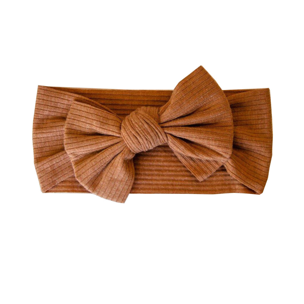 High Fives Ribbed Bow Headwrap - Copper Sparkle