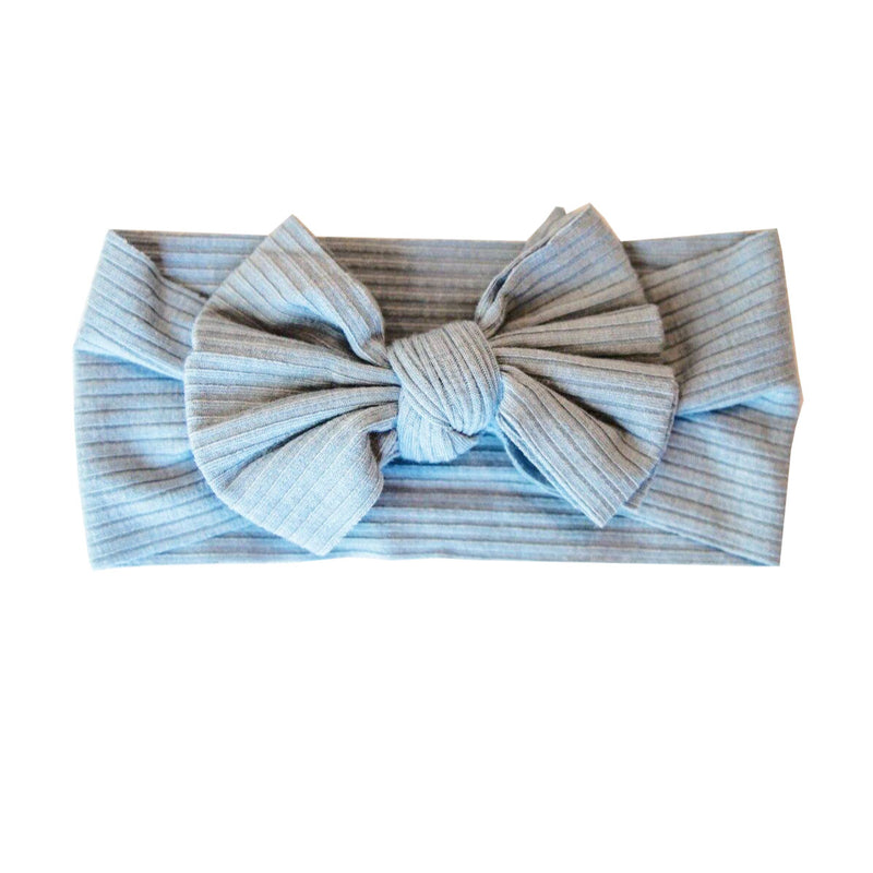 High Fives Ribbed Bow Headwrap - Blue Sparkle