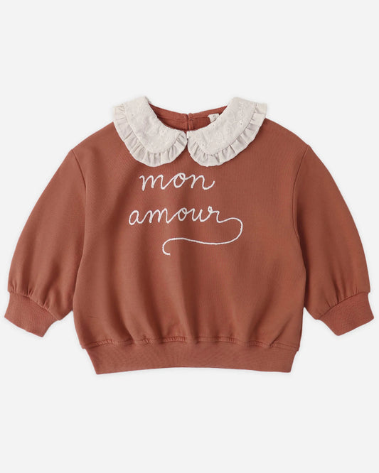 Quincy Mae Collared Sweatshirt - Mon Amour