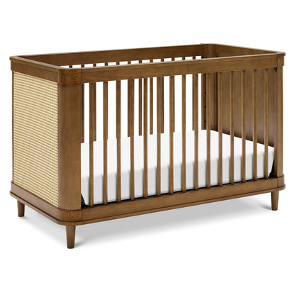 Namesake Marin with Cane 3-in-1 Convertible Crib - Natural Walnut and Blonde Cane