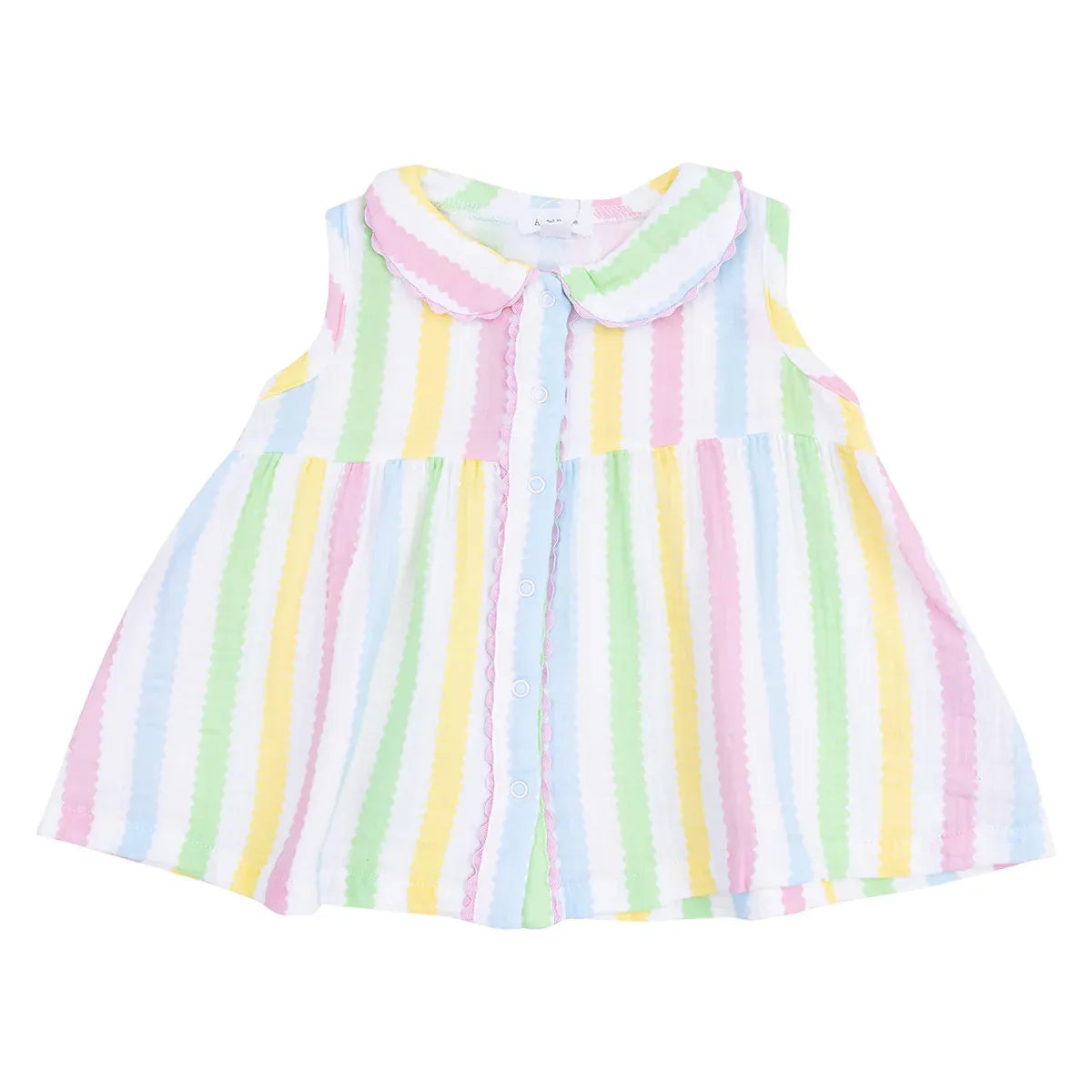 The Jill- Peter Pan Button Front Dress W/ Ric Rac Trim And Dc - Ric Rac ...