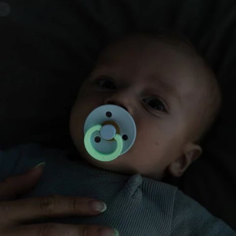 BIBS Colour GLOW 2-Pack Pacifier Set - Blush/Woodchuck