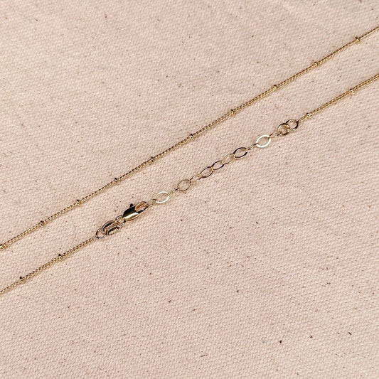 Miel & Gold Satellite Chain Necklace 1mm 18k Gold Filled