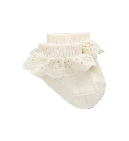 Jamie Kay Frill Ankle Sock - Milk