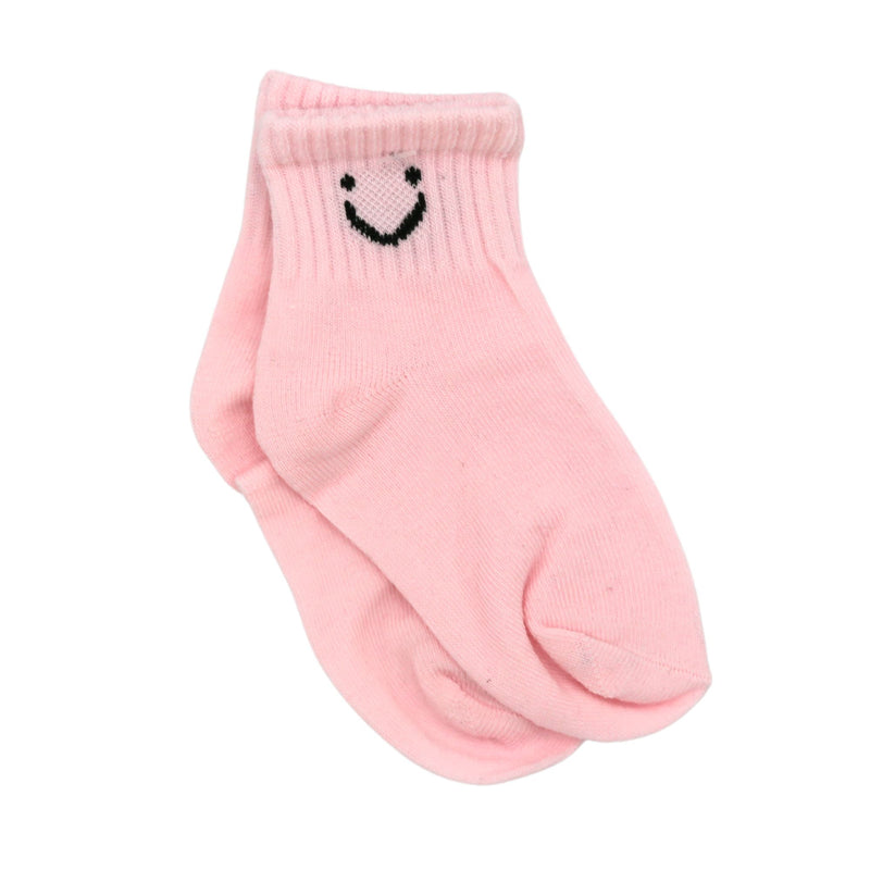 Baby Cubby Smile Expression Socks - Light Pink