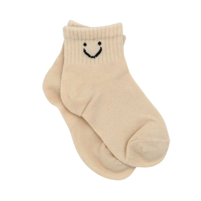 Baby Cubby Smile Expression Socks - Beige
