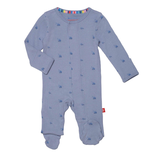 Magnetic Me Modal Magnetic Footie - Soft Slate Print Waffle