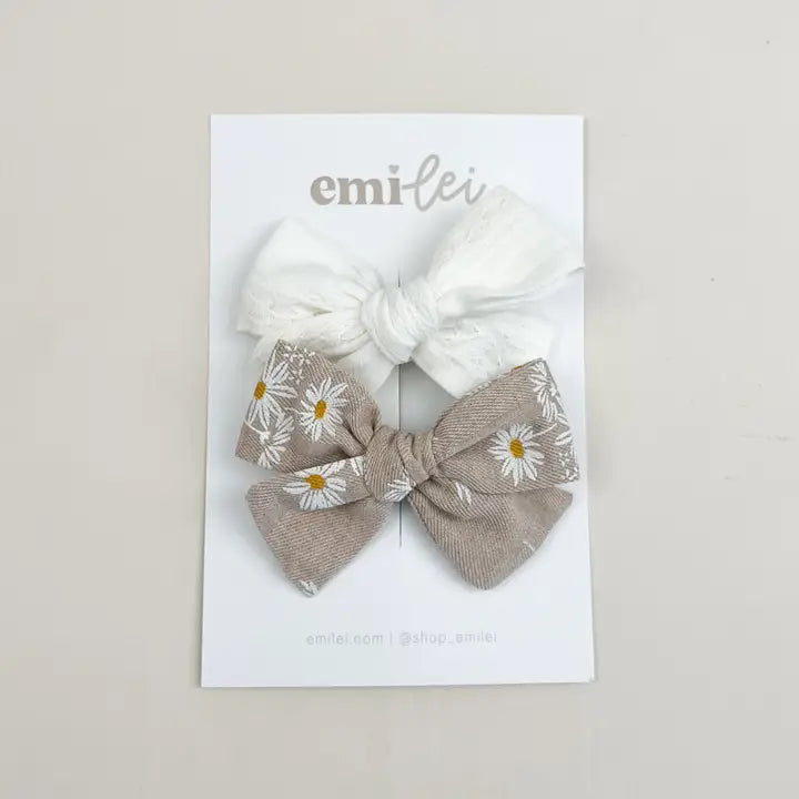 Emi Lei Alligator Clip Bow Set