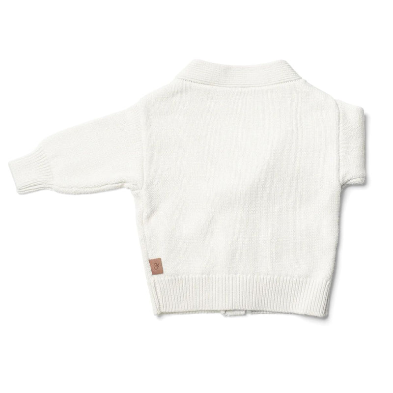 goumikids Knit Button-Up Sweater - Cloud worn by baby