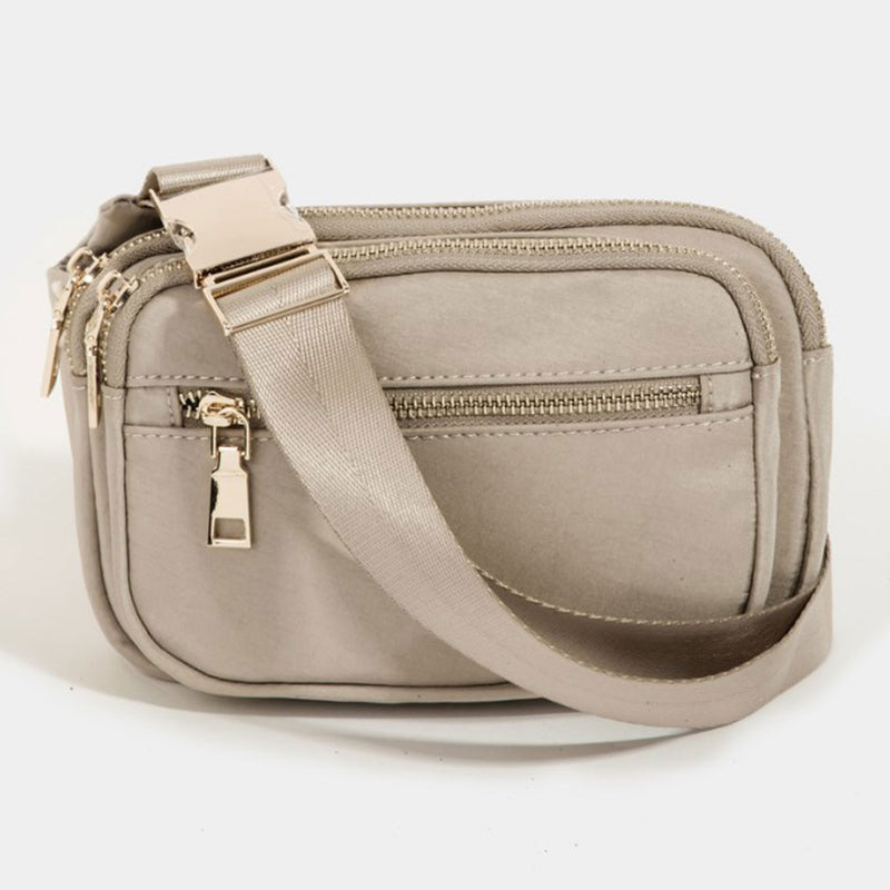 Madison West Triple Pocket Fanny Pack - Taupe