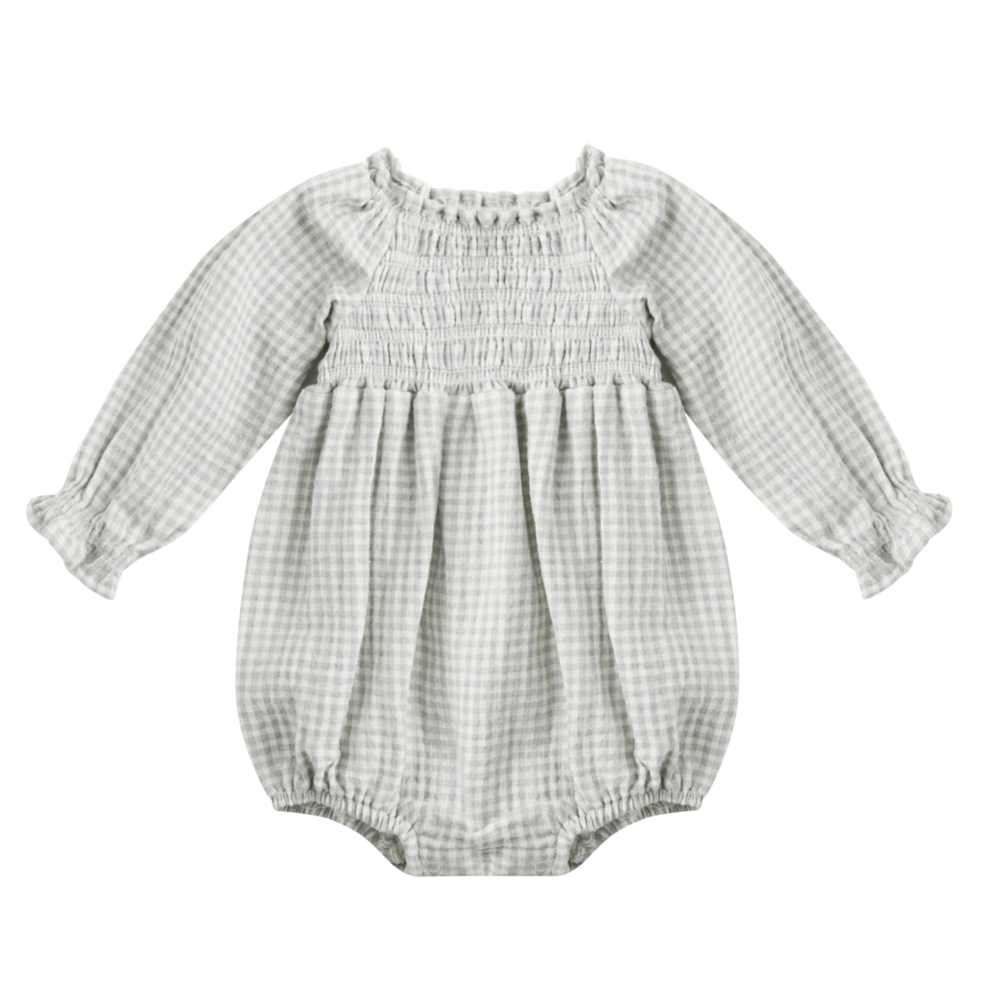 Quincy Mae Eden Romper - Blue Gingham