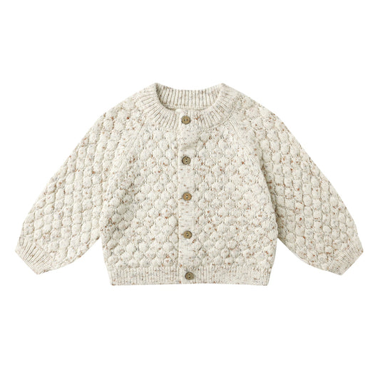 Quincy Mae Bubble Knit Cardigan - Natural Confetti