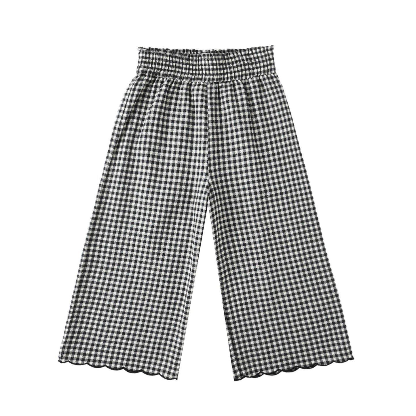 Rylee and Cru Wide Leg Pant - Black Gingham