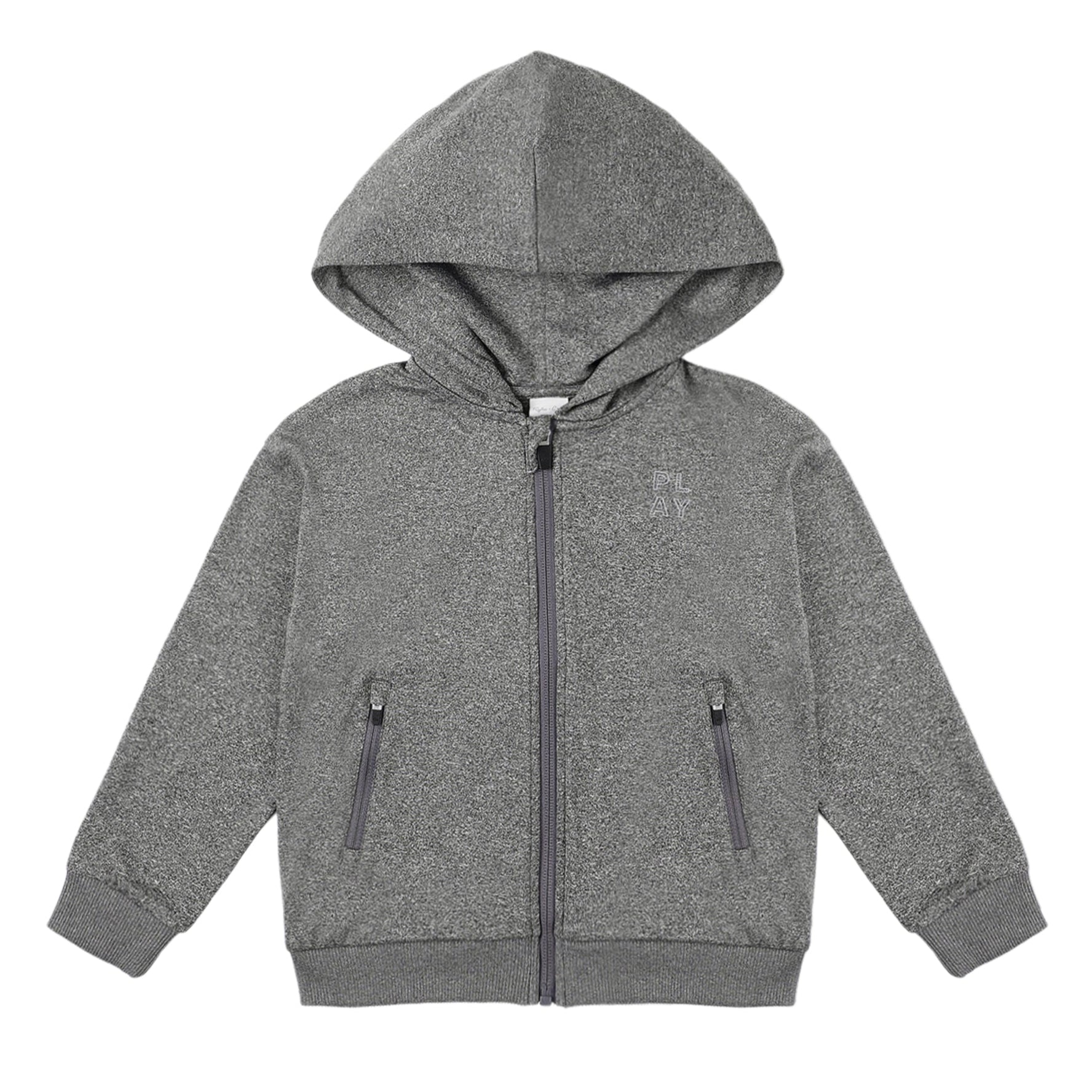 Rylee and Cru Zip-Up Tech Hoodie - Heathered Black | The Baby Cubby