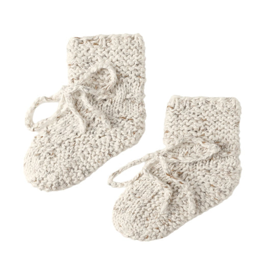 Quincy Mae Knit Booties - Natural Confetti