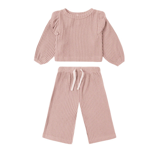 Quincy Mae Ruffle Cozy Set - Rose