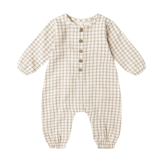 Quincy Mae Woven Jumpsuit - Cedar Check