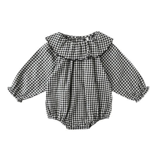 Rylee and Cru Colette Romper - Black Gingham