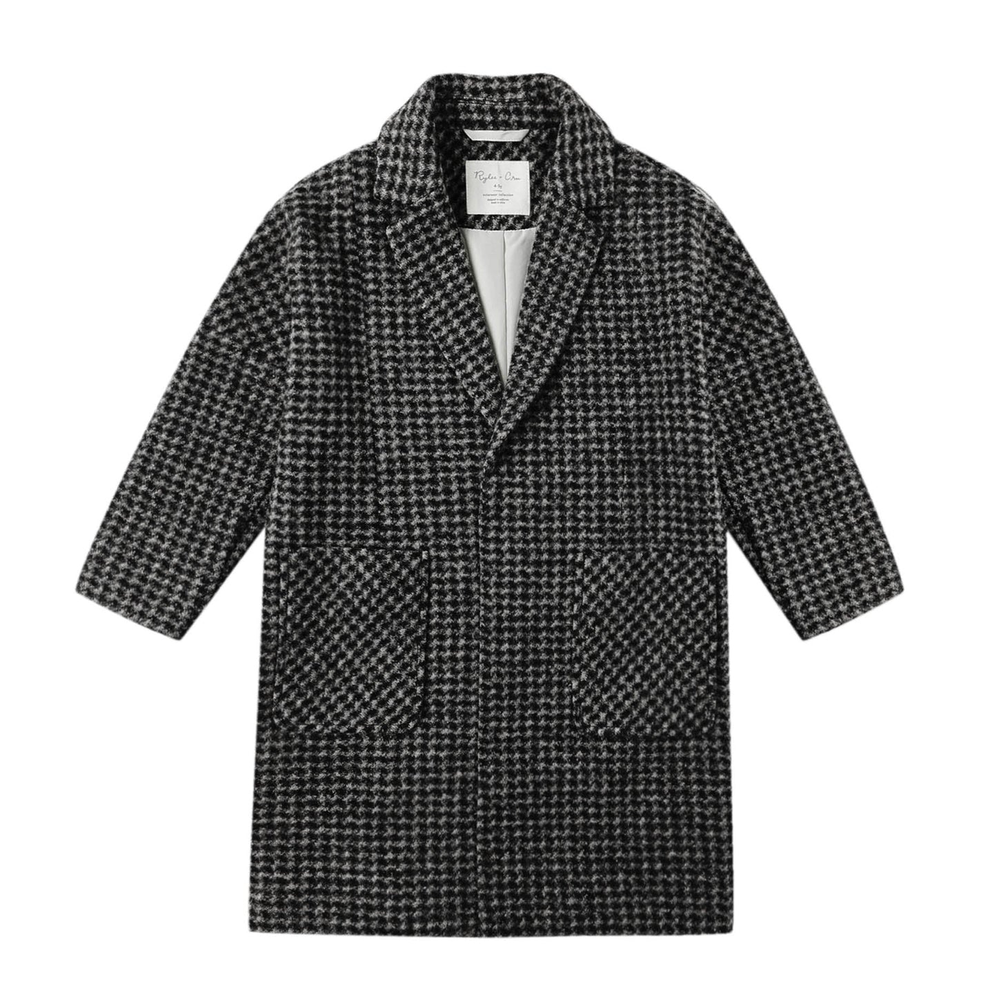 Rylee and Cru Longline Coat - Micro Check