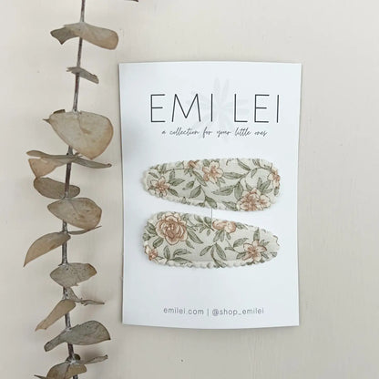 Emi Lei Fabric Hair Clip Snap Barrettes (2)