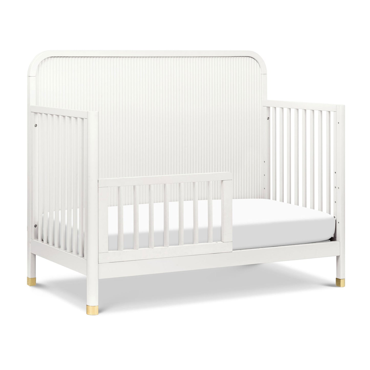 Namesake Brimsley Tambour 4-in-1 Convertible Crib - Warm White with toddler bed conversion kit