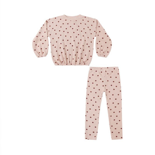 Rylee and Cru Spongy Knit Set - Polka Dot