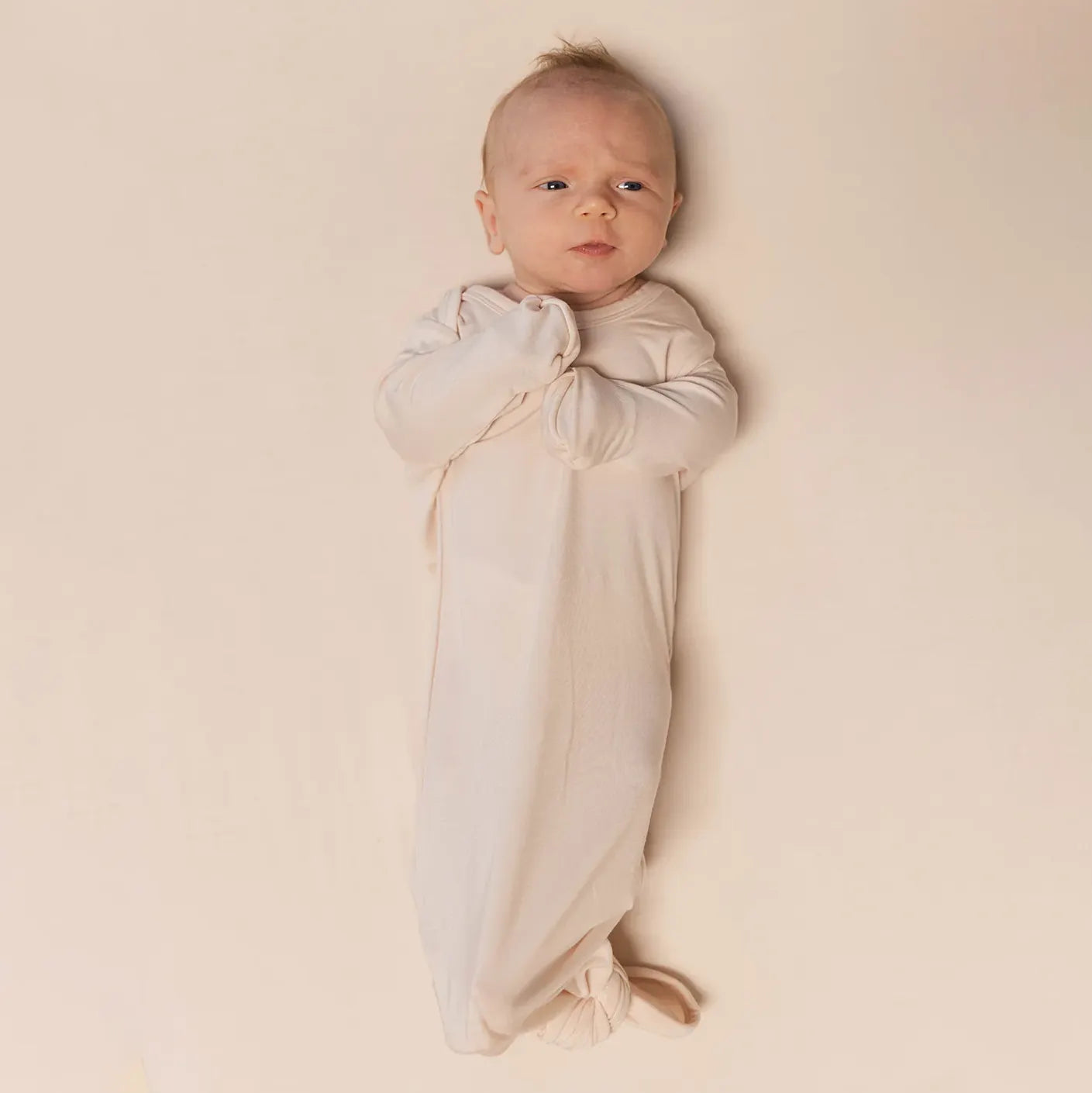 Baby wearing WildBird CloudBlend™ Sleep Gown - 0-3M - Sparrow