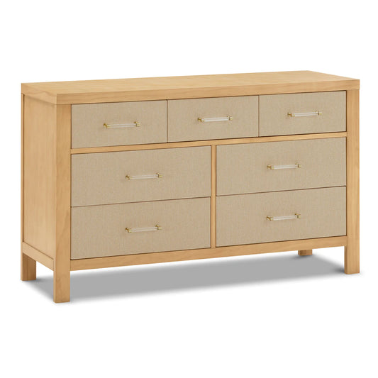 Namesake Eloise 7-Drawer Assembled Dresser -Honey and Performance Sand Eco-Weave