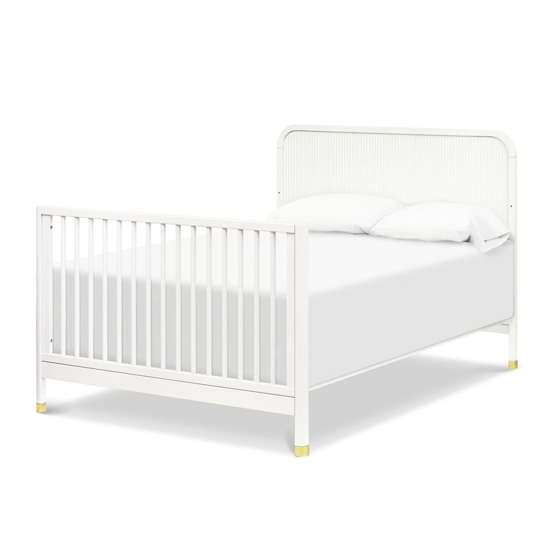 Namesake Brimsley Tambour 4-in-1 Convertible Crib - Warm White with full bed conversion kit