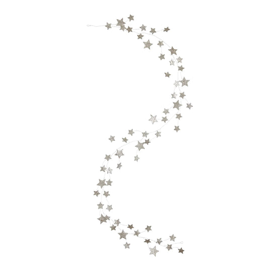 Creative Co-op Star Shaped Garland with Glitter