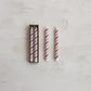 Creative Co-op Candy Cane Led Taper Candles with Timer – Set of 2