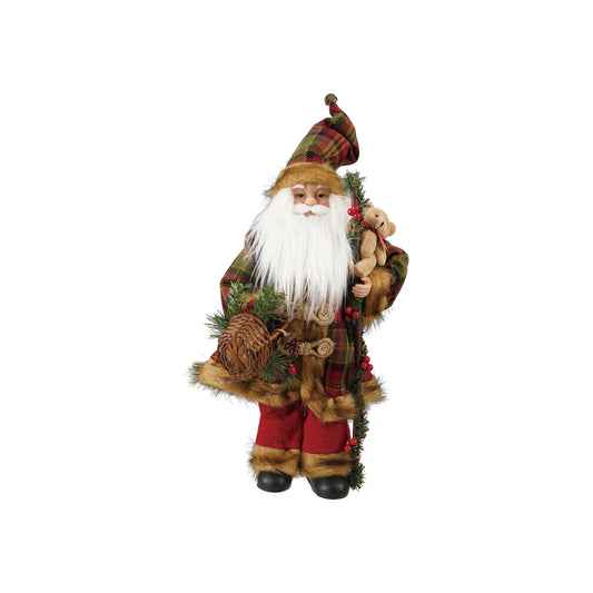 Creative Co-op Fabric Santa with Bear & Basket