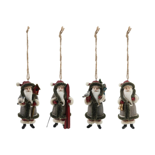 Creative Co-op Resin Santa Ornament – 4 Styles – 1 Sent at Random