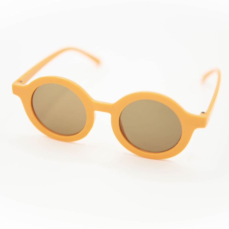 The Baby Cubby Kids' Round Retro Sunglasses - School Bus with Brown Lenses