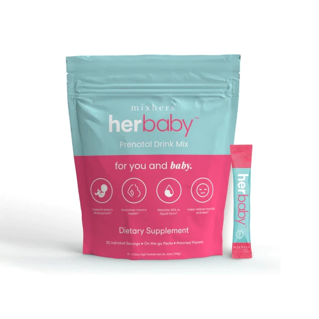 Mixhers Herbaby Pre + Postnatal Dietary Supplement - 30 Sticks - Summer Watermelon / Juicy Pomegranate