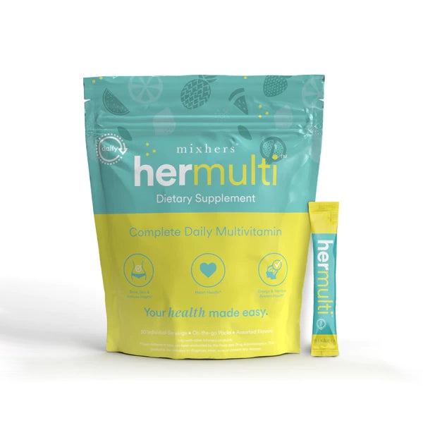 Mixhers Hermulti Daily Multivitamin Dietary Supplement - 30 Sticks - Coconut / Fruity Pop