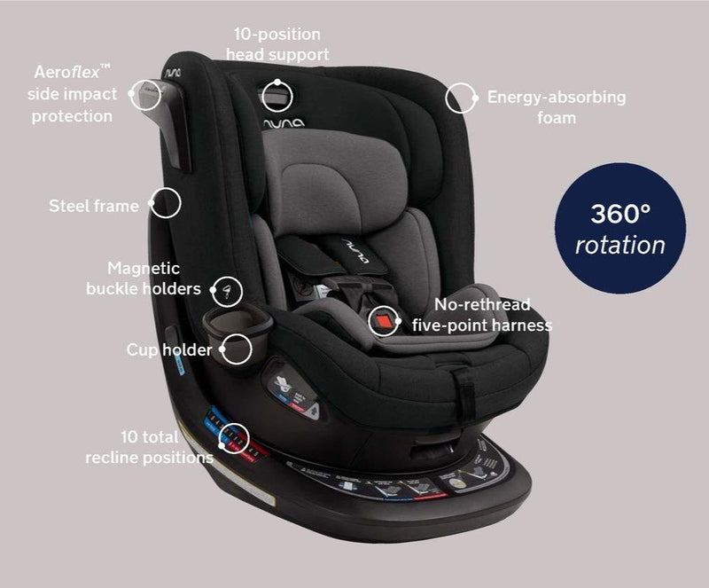 Nuna - Revv Rotating Convertible Car Seat, Caviar
