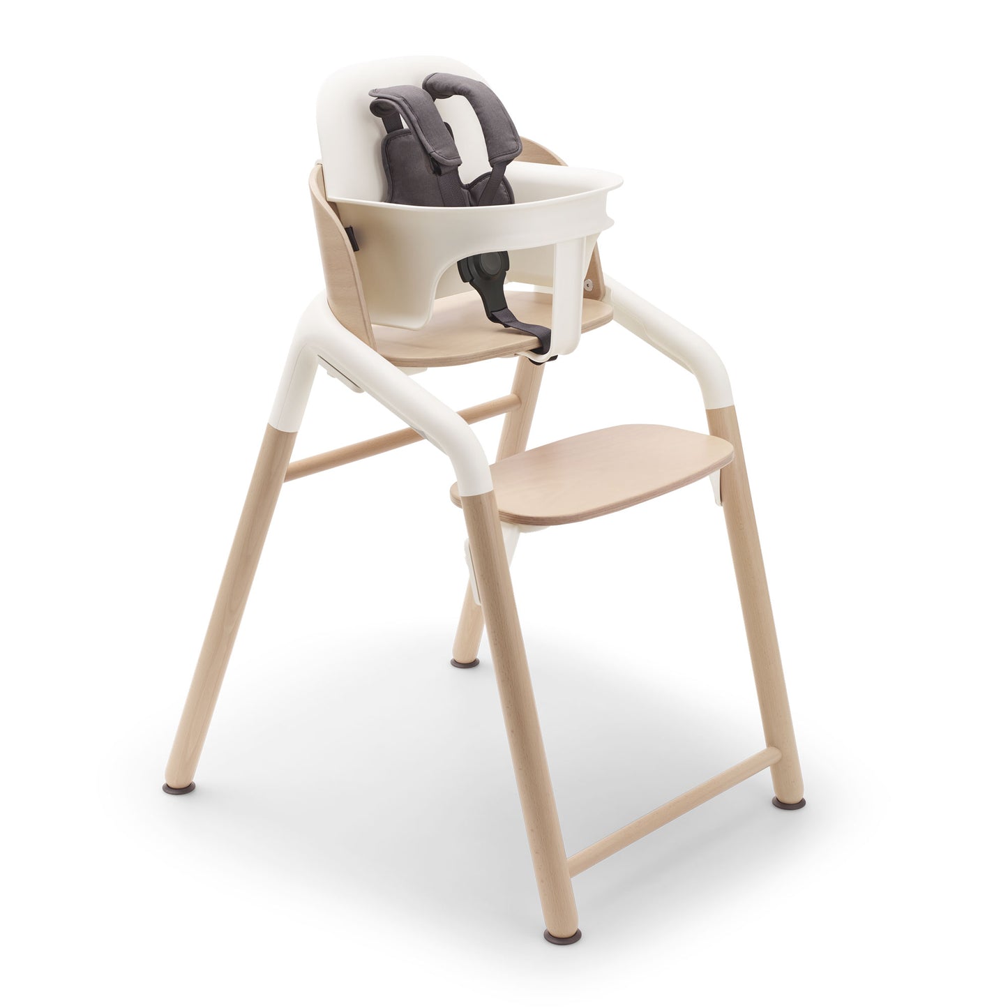 Bugaboo Giraffe High Chair Complete - Neutral Wood / White with tray removed