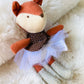 Creative Co-op Cotton Linen Mini Animal Doll - Fox