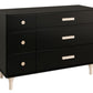 Babyletto Lolly 6-Drawer Assembled Double Dresser -Black/Washed Natural