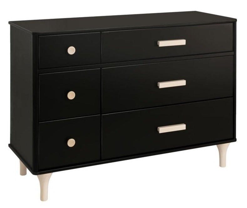 Babyletto Lolly 6-Drawer Assembled Double Dresser -Black/Washed Natural