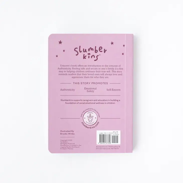 Slumberkins Unicorn Snuggler - Rose book